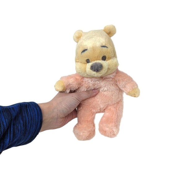 Disney Parks Baby Winnie The Pooh Pink Fuzzy Pile Plush Rattle Stuffed Animal - Picture 2 of 5